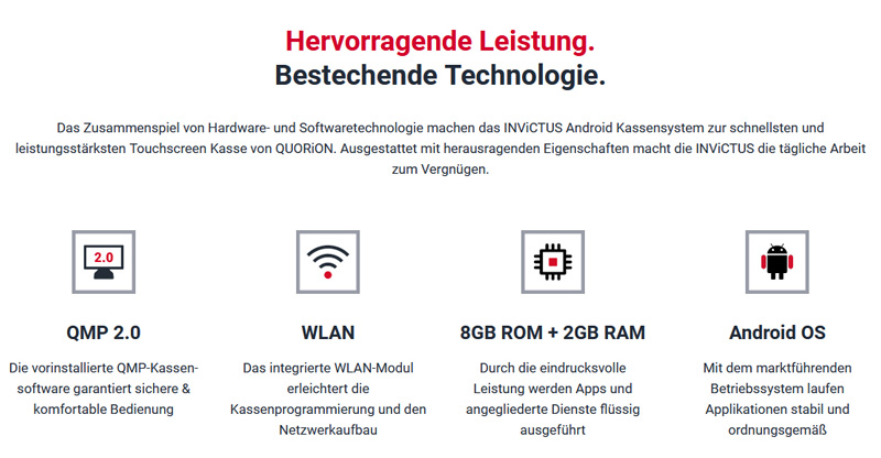 Leistungen Invictus Android kassensystem